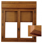 Fenêtre avec coffre volet intérieur chêne doré
